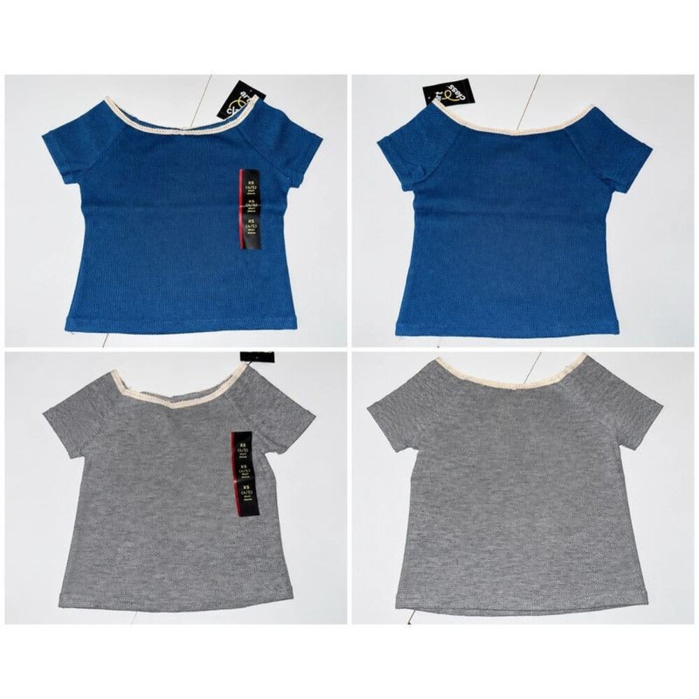 Art Class Girls Knit Tops 2-Pack Blue & Gray Short Sleeve